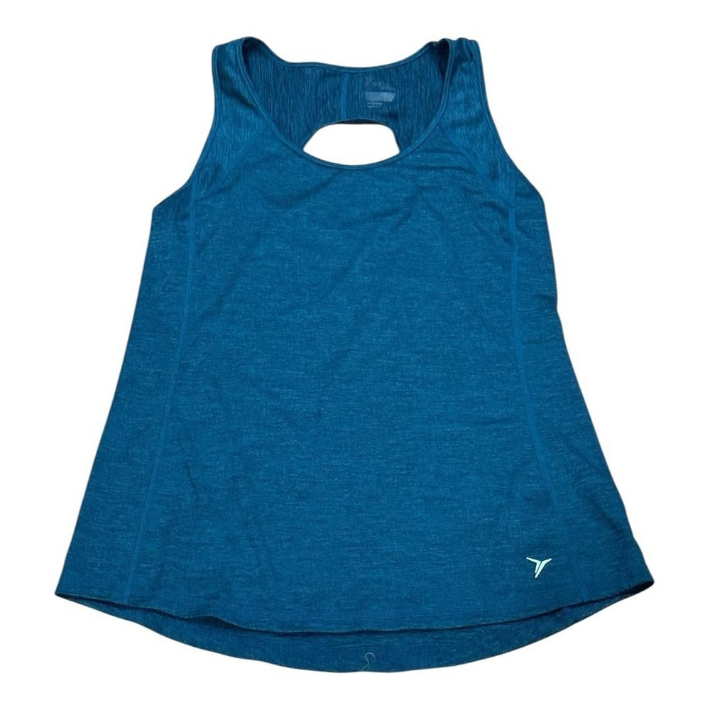 Old Navy Active Tank Top Womens Medium Blue Heather Keyhole Back Athletic Yoga